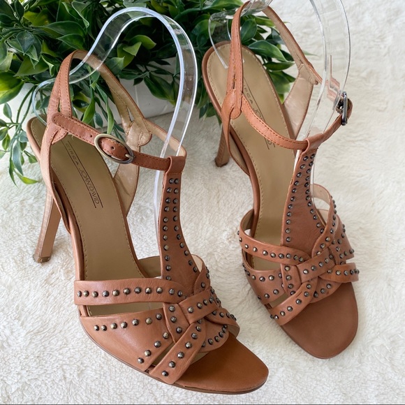 Joan & David Shoes - Joan & David brown leather studded heels 9